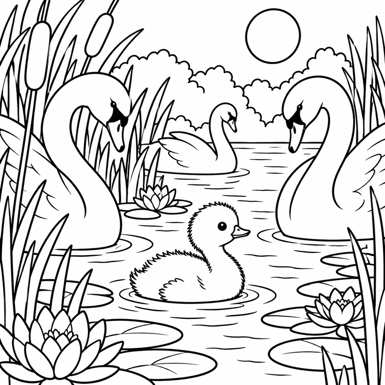 Dibujo para colorear de El patito feo