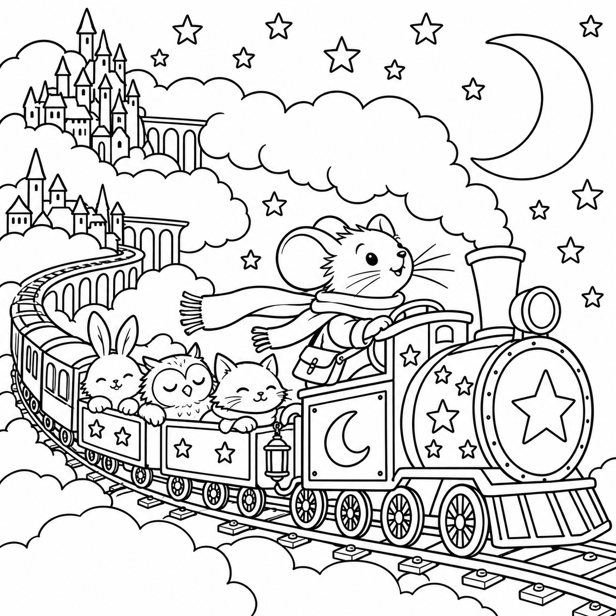 Dibujo para colorear de El tren de las doce