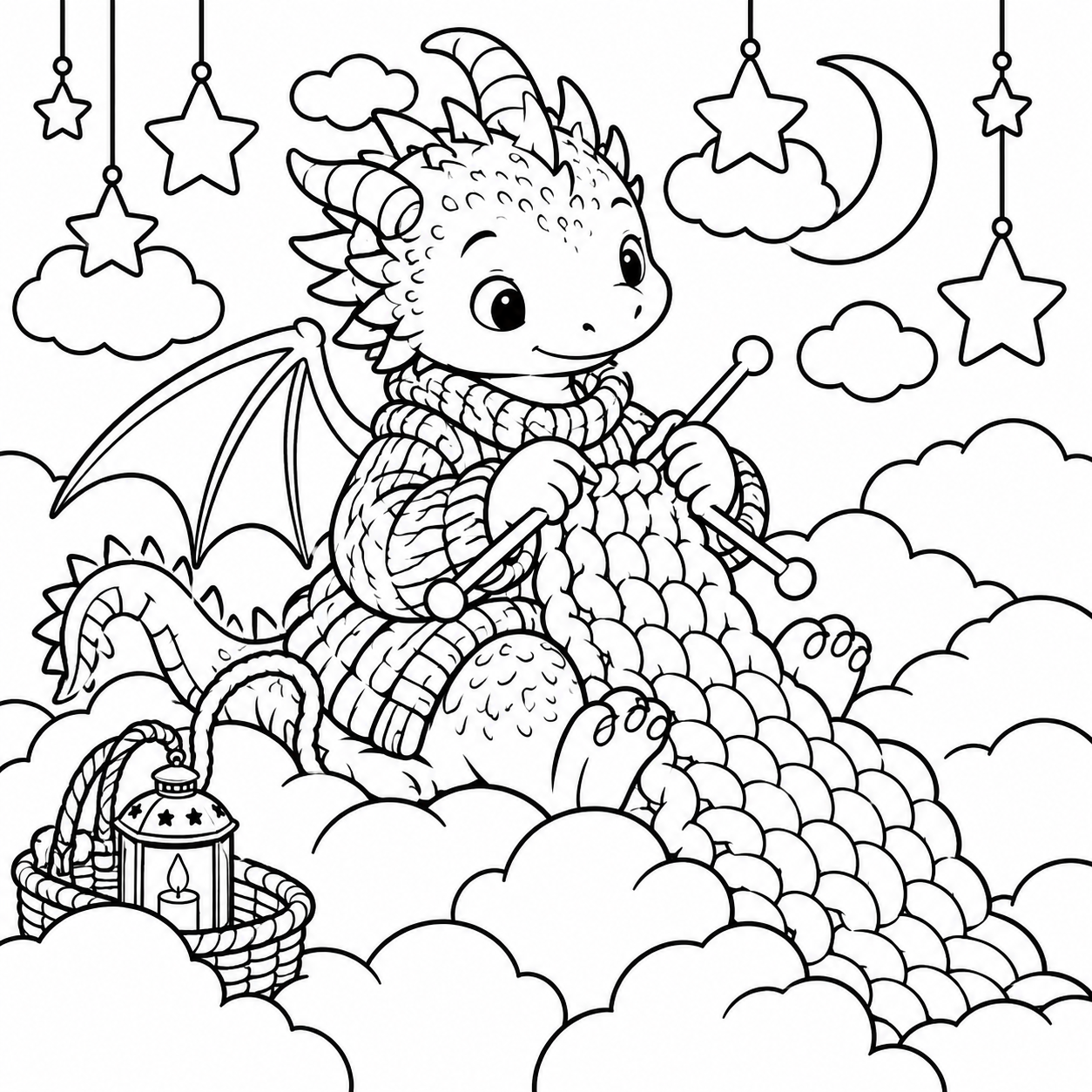 Dibujo para colorear de El dragón que tejía nubes