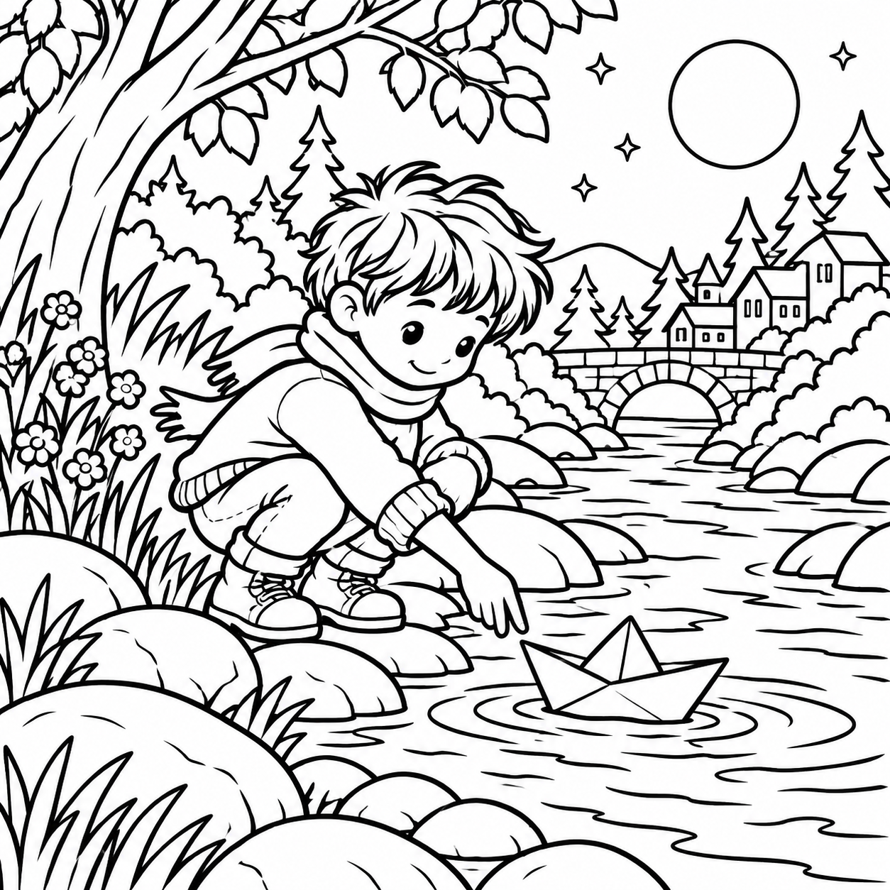 Dibujo para colorear de El barquito de papel