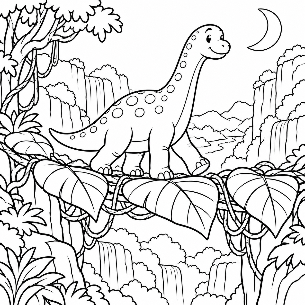 Dibujo para colorear de El puente de las hojas