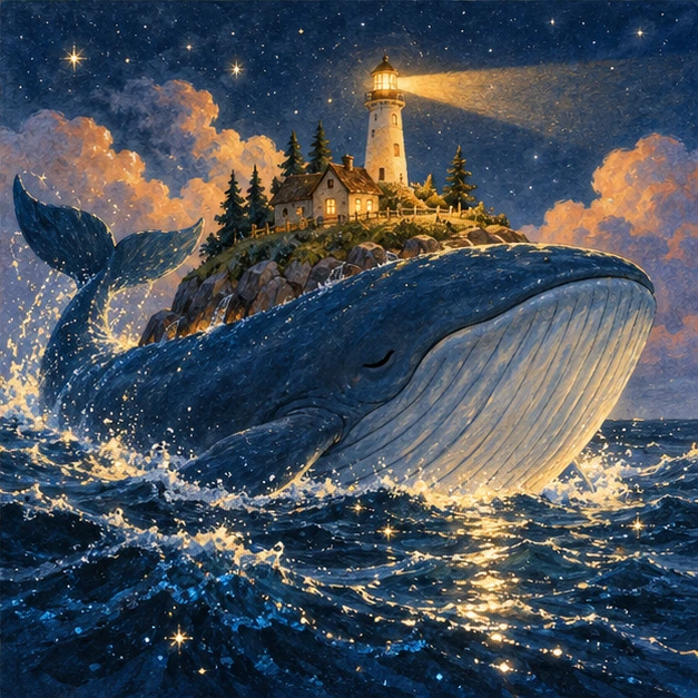La ballena y el faro viajero